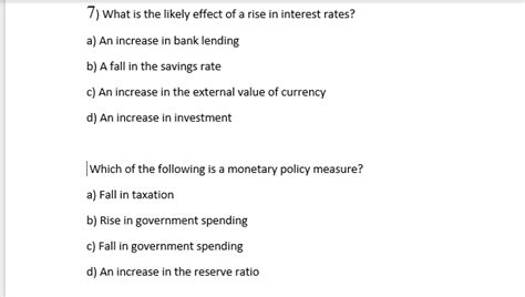 Solved 7) What is the likely effect of a rise in interest | Chegg.com