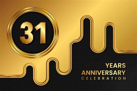 Premium Vector 31 Year Anniversary Celebration Template Design Golden