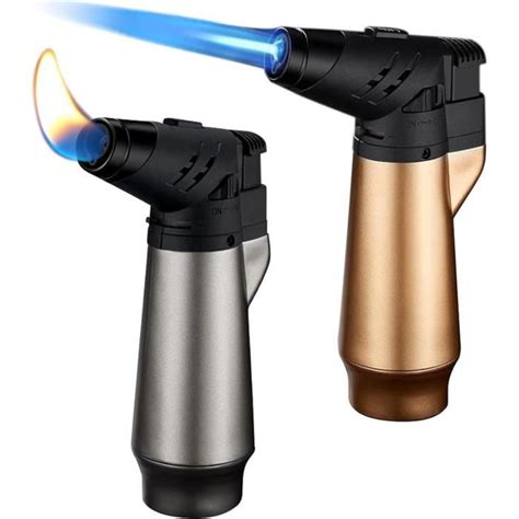 2 Briquets Tempêtes Briquet Gaz Rechargeable Jet Flamme Briquet