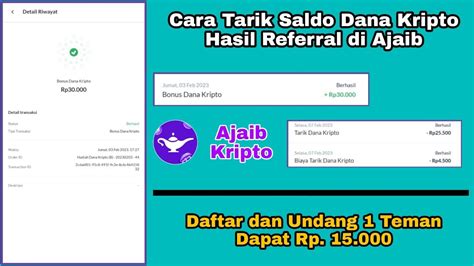 Cara Tarik Saldo Dana Kripto Ajaib Wd Bonus Undang Teman Di Aplikasi