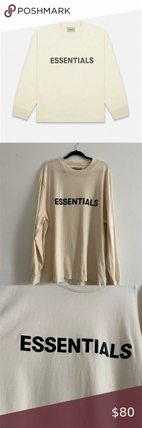 Fear Of God Essentials Ls Cream Tee Ss20 Cream Tees Long Sleeve Tshirt Men Tees