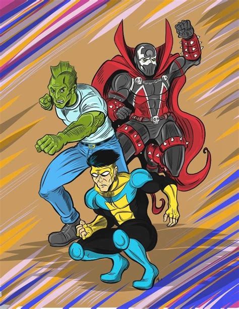 Savage Dragon Spawn And Invincible By Marcus Collar Patterson Em 2021