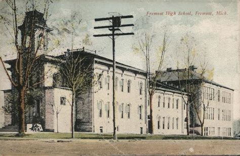 Fremont High School Michigan Postcard