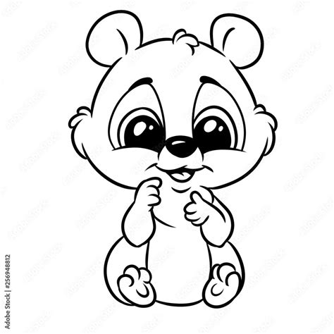 Little baby animal big eyes coloring page cartoon illustration isolated ...