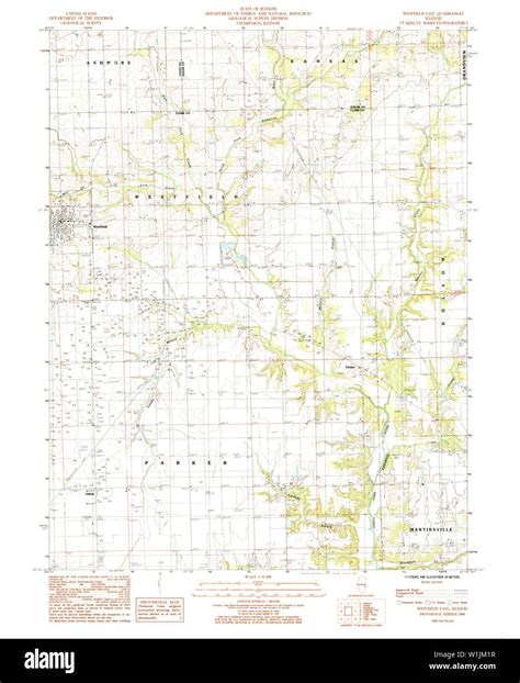 USGS TOPO Map Illinois IL Westfield East 309047 1984 24000 Restoration ...