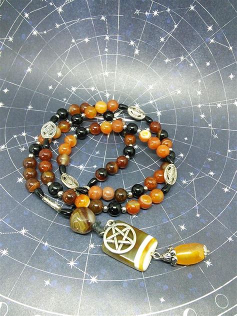 Wicca Re Imagined Rosary Fire Agate Pagan Prayer Beads Etsy