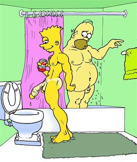 Rule 34 2males Aged Up Balding Bart Simpson Bathroom Beer Beer Can