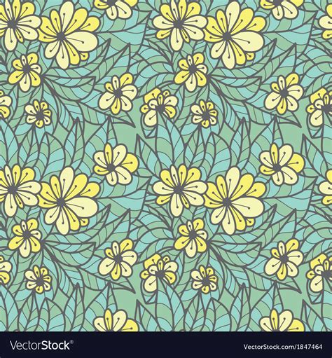 Elegant Floral Wallpaper Seamless Pattern Vector Image