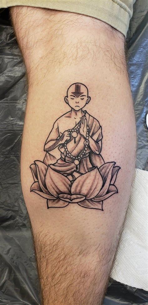 Aang on a lotus - Done by Clint at Big Brain West - Omaha, NE - tattoos ...