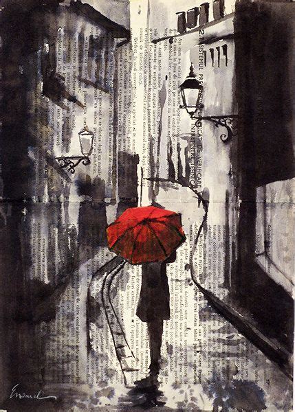 Woman With Red Umbrella Painting At Paintingvalley Explore