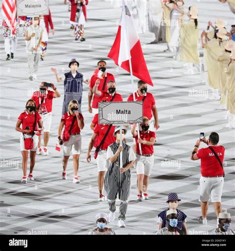 July 23rd 2021 Tokyo Japan Maltas Flag Bearers Eleanor Bezzina