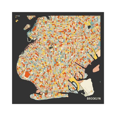 BROOKLYN NEW YORK Street Map Fine Art Giclée Print | Etsy