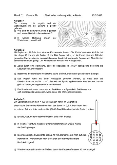 Physik Klausur Elektrische Und Magnetische Felder