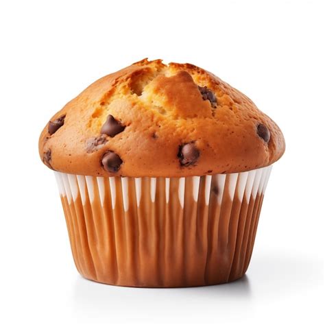 Premium Photo Chocolate Chip Muffin Isolated On White Background