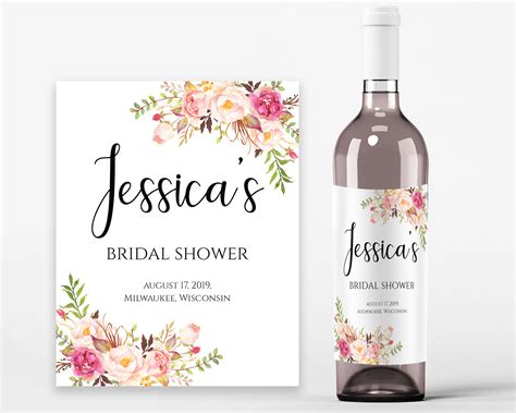 Bridal Shower Wine Labels Bridal Wine Printable Wine Label Etsy