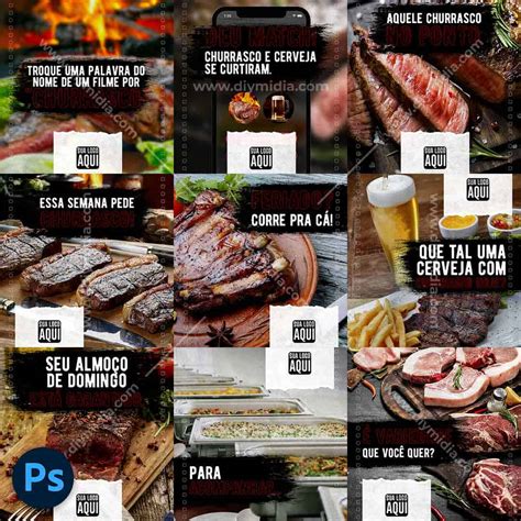 Churrasco Churrascaria v2 Pack Editável PSD Premium