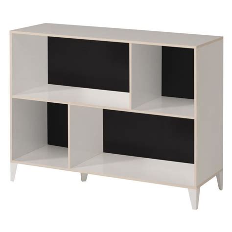 KAREA Meuble de rangement scandinave décor blanc et acacia clair L