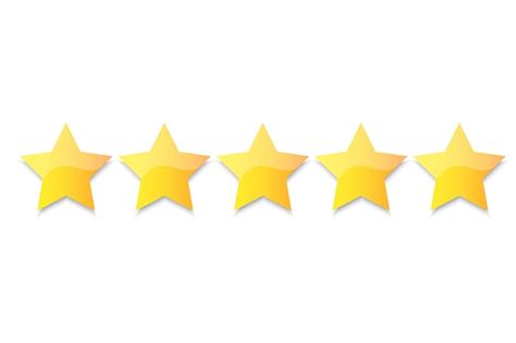 Premium Vector Five Gold Stars In Flat Style Customer Evaluation Star