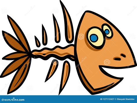 Skeleton Of Fish Stock Vector Illustration Of Cartoon