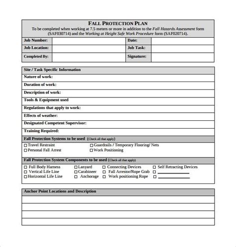 Fall Protection Plan Template Pdf Beautiful Sample Fall Protection Plan