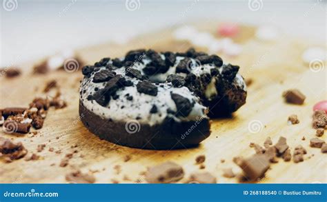 Cartoons Transformed Into Of Donut Has A Mouth Shaped Bite Chocolate