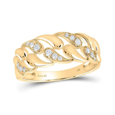 Gold Band Ring 1 6 Cttw Round Natural Diamond Womens Round Diamonds