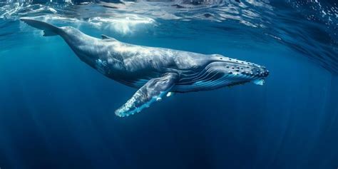 Majestic Blue Whale Swimming in the Ocean Depths with Professional ...