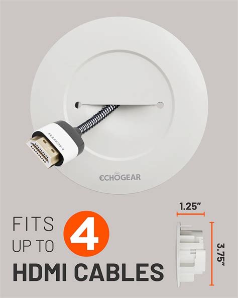 ECHOGEAR TV Cord Hider For Wall Mounted TV Off White Cable Management