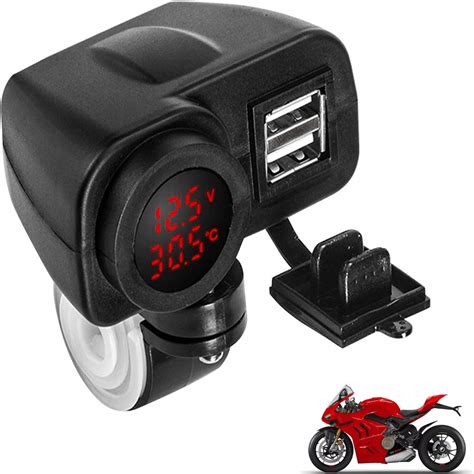 Adowarka Motocykl Woltomierz Termometr Usb Qc