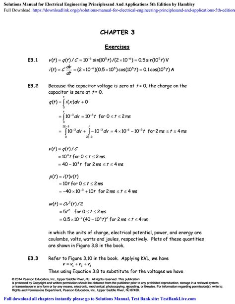 Solutions Manual For Electrical Engineering Principlesand And