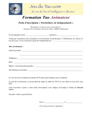 Remplissable En Ligne Formation Tao Animateur Fax Email Imprimer