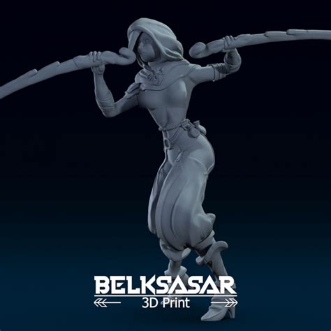 D Printable Fantasy Female Assassin Nude Version By Belksasar