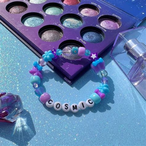 Cosmic Beaded Bracelet Space Aesthetic Rave Jewelry Y K Etsy