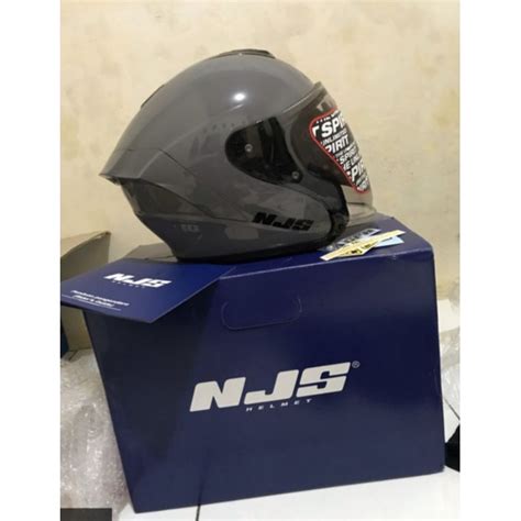 Njs Kairoz Grey Glossy Helm Half Face Original Helmjabodetabek