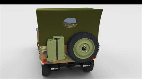 Full W Chassis Jeep Willys Mb Military Camo Rev D Model Cgtrader