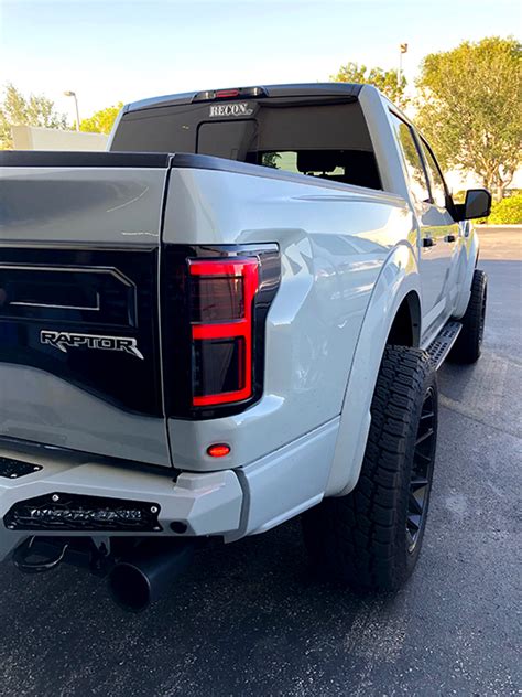 Recon Ford F150 15 17 And Raptor 17 19 Tail Lights Oled In Dark Red Smoke