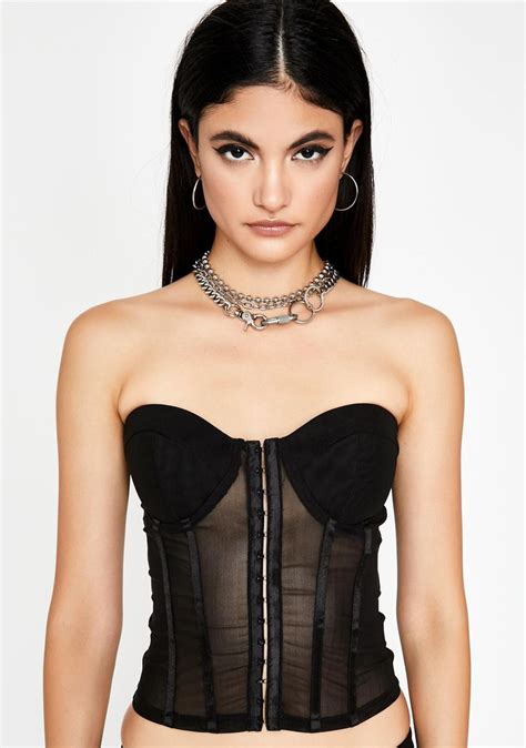 Sheer Mesh Bustier Top Black Bustier Top Bustier Mesh Bustier