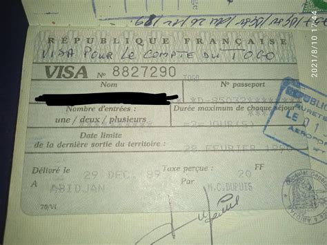 Togo visa on a romanian passport, 1989 : r/PassportPorn