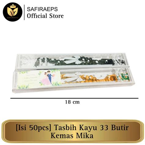 Jual Isi Pcs Souvenir Tasbih Kayu Butir Kemas Mika Souvenir