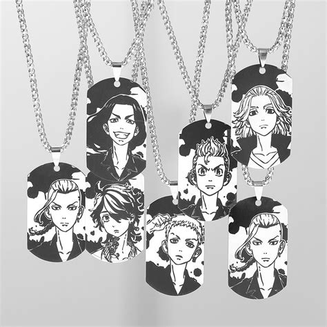 Cheap Anime Tokyo Revengers Character Pattern Necklace Stainless Steel