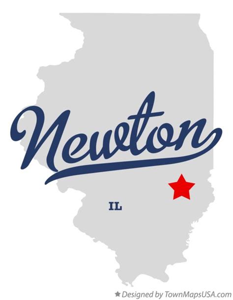 Map of Newton, Jasper County, IL, Illinois