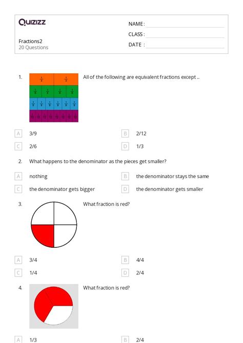 50 Fractions Worksheets For 4th Year On Quizizz Free And Printable