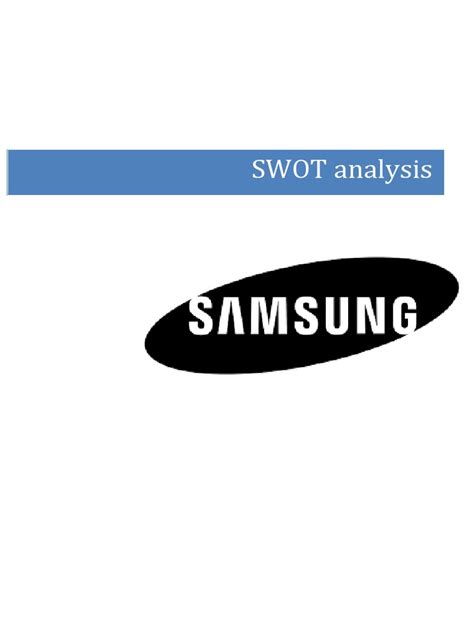 Swot Analysis Of Samsung Pdf Samsung Electronics Smartphone