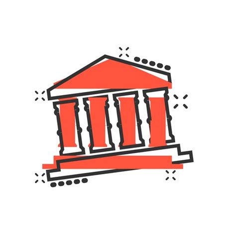 Premium Vector Bank Building Icon In Comic Style Government