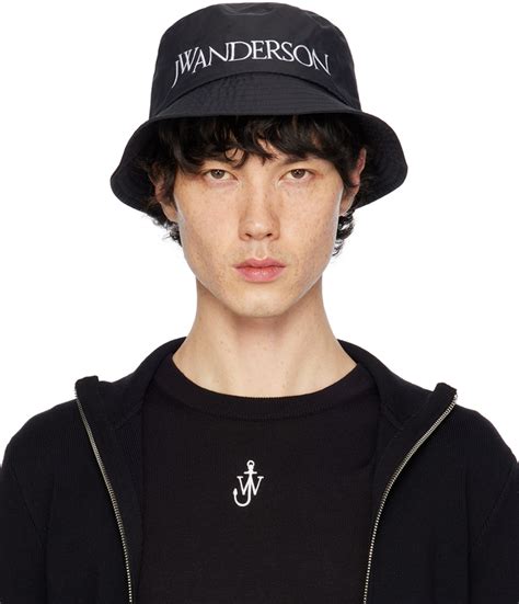 JW Anderson Black Logo Bucket Hat 999 Black Editorialist