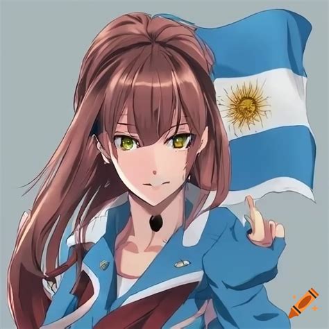 2d Anime Waifu With Argentinian Flag Colors On Craiyon