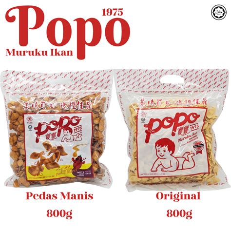 POPO Muruku Ikan 800g Original Dan Pedas Manis Baby Fish Muruku