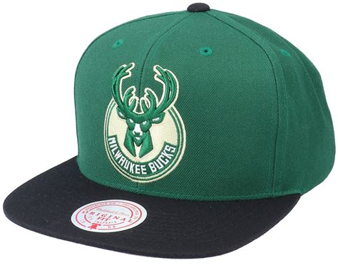 Milwaukee Bucks Wool 2 Tone Green/Black Snapback - Mitchell & Ness cap ...