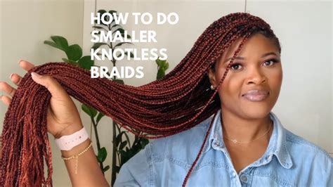 How To Knotless Box Braids Light Weight Braids On Yourself Beginners Friendly Smaller