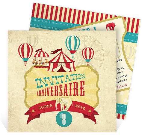 Invitation Anniversaire L Anniversaire Au Cirque Invitation